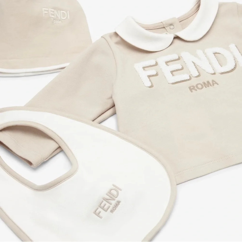 BNWT Fendi Roma Newborn Kit (Hat, Onesie, Bib) - Picture 2 of 2